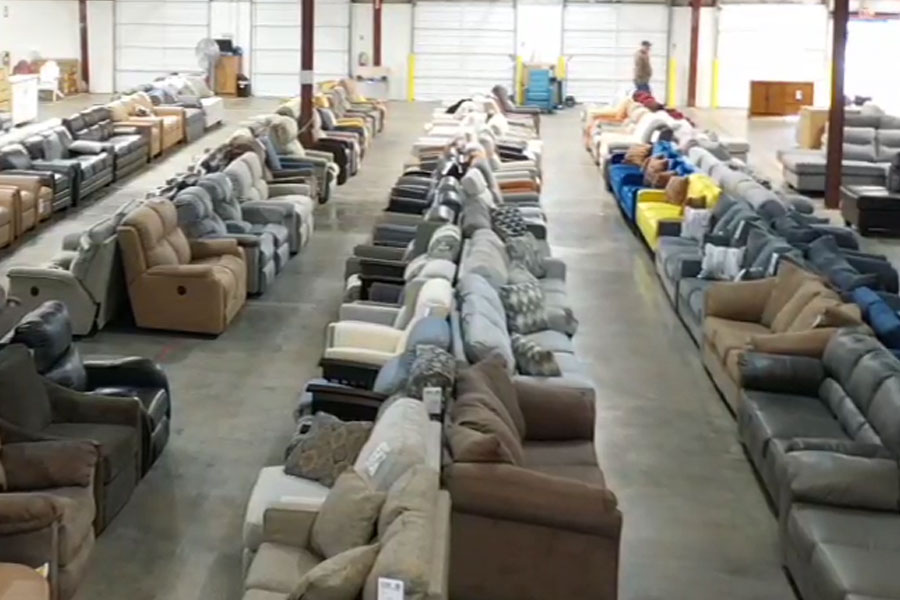 GHF Furniture Outlet in Staunton inside featuring a large selection of sofas and recliners